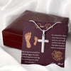 To My Dad, I'm Learning How To Be Big By Watching Your Work, Happy Father's Day, Necklace With Message Card, Gift Ideas For Dad, Artisan Crafted Cross Necklace