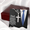 To My Dad, The Moments Spent With You Are The Best Ones In My Life, Happy Father's Day, Necklace With Message Card, Gift Ideas For Dad, Crafted Cross Necklace
