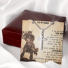 To My Dad, Artisan Crafted Cross Necklace With Thank You For The Sacrifices You Make Every Day Customized Message Card, Jewelry For Him, Father's Day Gift For Him, Artisan-Crafted Stainless Steel Cross Necklace