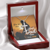 To My Dad, Artisan Crafted Cross Necklace With You're The Best Dad Ever Message Card, Artisan-Crafted Stainless Steel Cross Necklace, Customized Message Card, Jewelry For Him, Father's Day Gift For Him