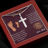 Dear Dad, Artisan Crafted Cross Necklace With I'm Learning How To Be Big By Watching You Love And Play Message Card, Customized Message Card, Jewelry For Him, Father's Day Gift For Him