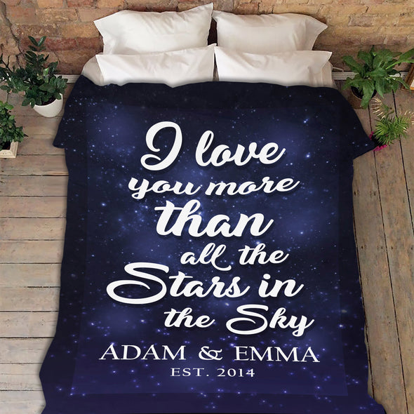 Love You More Couple Personalized Blanket