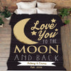 Love You To The Moon & Back Personalized Couple Blanket