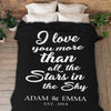 Love You More Then Stars Couple Personalized Blanket