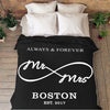 Mr & Mrs. Personalized Blanket With Name And Wedding Year