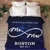 Mr & Mrs. Personalized Galaxy Blanket With Name And Wedding Year