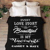 Every Love Story Personalized Couple Fleece Blanket