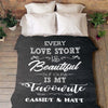 Every Love Story Personalized Couple Fleece Blanket