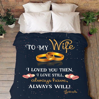 To My Beautiful Wife Personalized Blanket