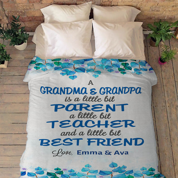 My Grandma, My Best Friend Personalized Blanket with Grand Kids Names/Grandpa/Grandma/Papa/Mamma/Auntie