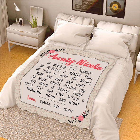 "We Hugged This Blanket" Custom Blanket For Grandma/Grandpa/Mamma/Papa/Auntie