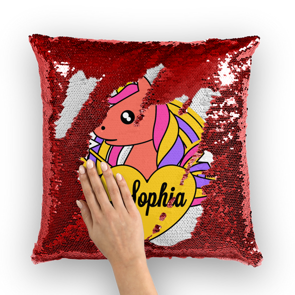 Personalized Custom Unicorn Pillow Sequin