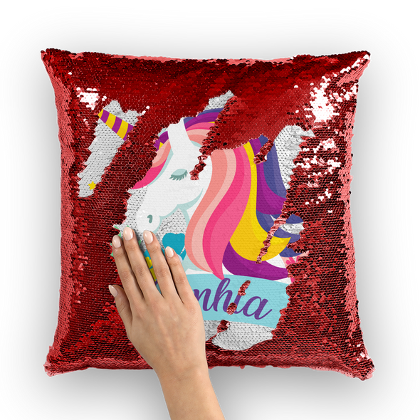 Personalized Custom Unicorn Pillow Sequin