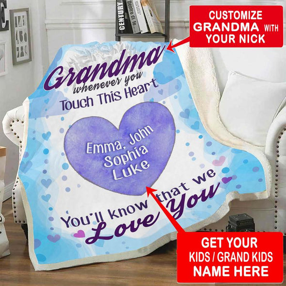 Personalized Blanket ™ Whenever You Touch This Heart