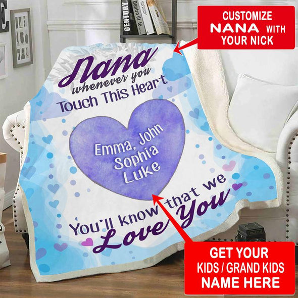 Personalized Blanket ™ Whenever You Touch This Heart