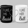Customized Beard Butt Couple Mug