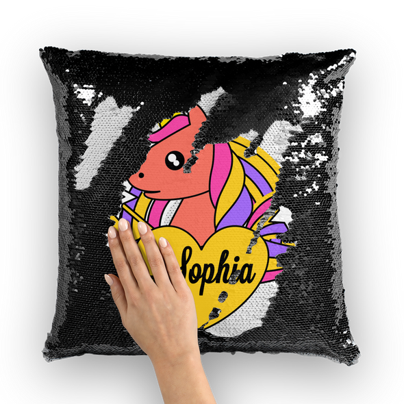 Personalized Custom Unicorn Pillow Sequin