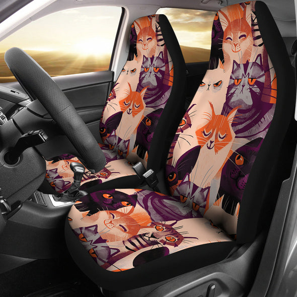 Animated Cat Car Seat Cover