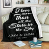 Love You More Then Stars Couple Personalized Blanket
