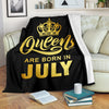 Queens Are Born In July Gold Printed Premium Blankets
