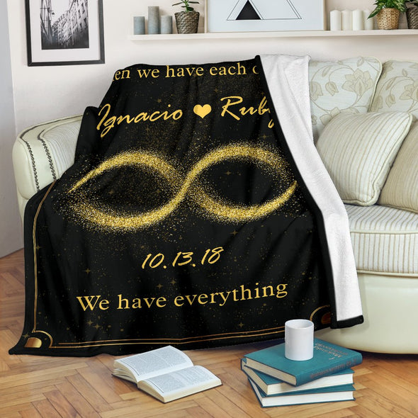 Custom Golden Infinity Blanket For Couple