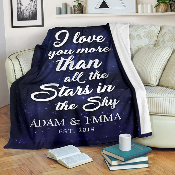Love You More Couple Personalized Blanket