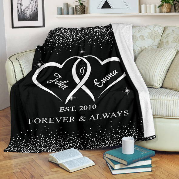 Couple Heart Personalized Blanket For The One Closest To Your Heart