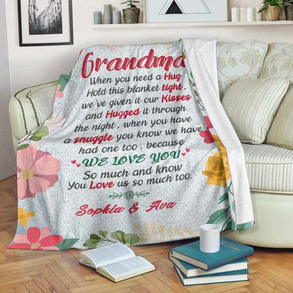 Personalized Grandma/Nana/Papa Blanket Love From Grandkids/Kids