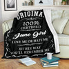 100% Certified June Born Girl Premium Blanket