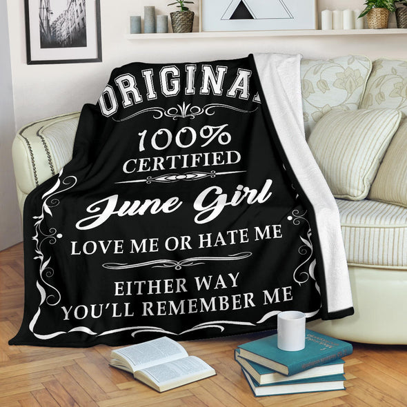 100% Certified June Born Girl Premium Blanket