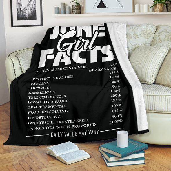 June Girl Facts Premium Blanket