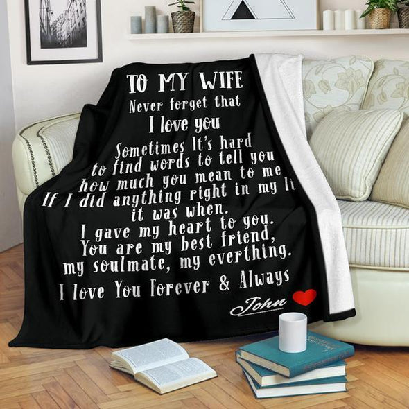 To My Wife Personalized Blanket
