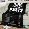 June Girl Facts Premium Blanket