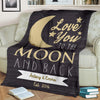 Love You To The Moon & Back Personalized Couple Blanket
