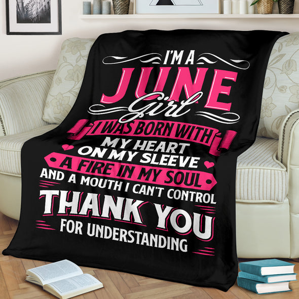 June Girl With Strong Heart Blanket