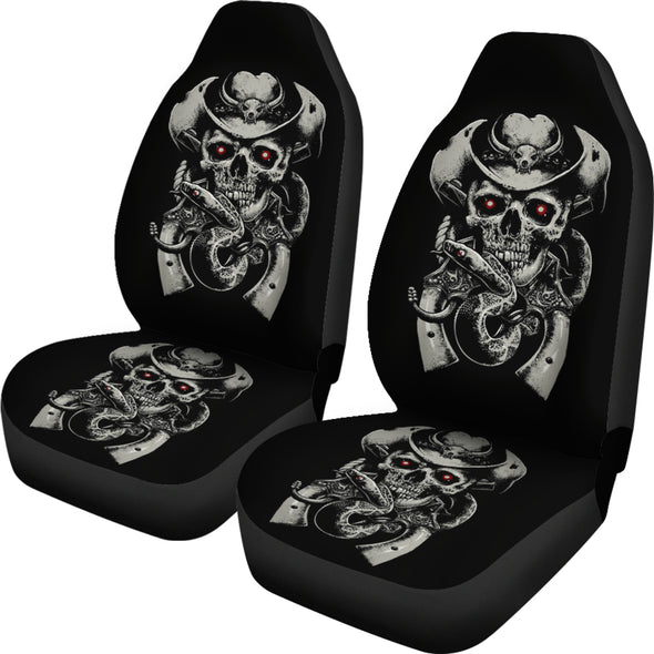 Black Skull Face Car Seat Cover