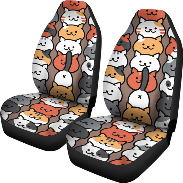 Funny Cat Faces Car Seat Cover