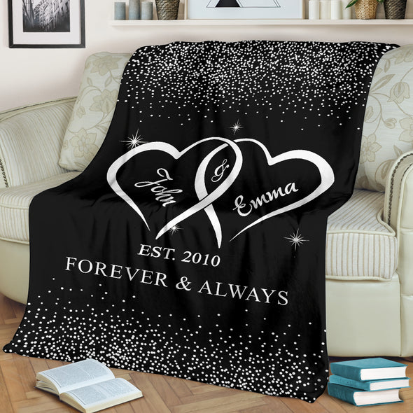 Couple Heart Personalized Blanket For The One Closest To Your Heart