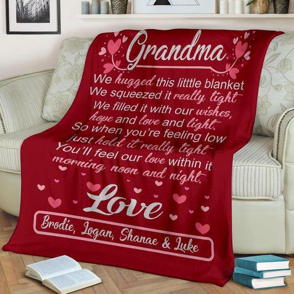 Custom Made Blanket ™ For Grandma/Nana/Papa Love From Grand Kids/Kids