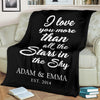 Love You More Then Stars Couple Personalized Blanket