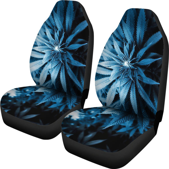 Zone Blue Weed Car Seat Cover