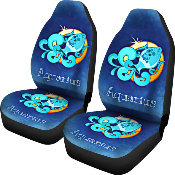 Zodiac Sign Aquarius Car Seat Cover