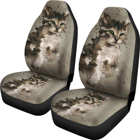 Cute Kitten Art Car Seat Cover