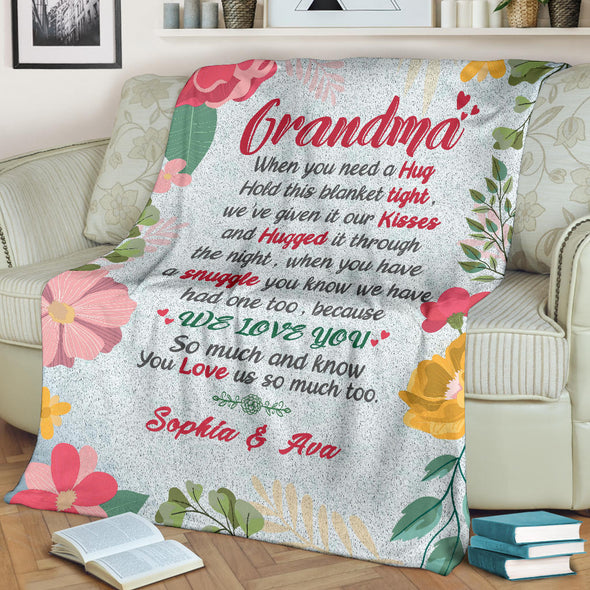 Personalized Grandma/Nana/Papa Blanket Love From Grandkids/Kids