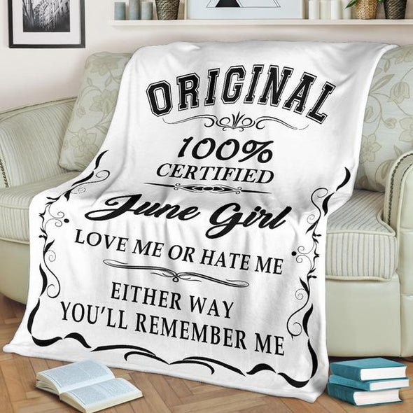 100% Certified June Born Girl Premium Blanket