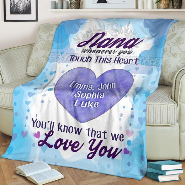 Personalized Blanket ™ Whenever You Touch This Heart