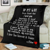 To My Wife Personalized Blanket