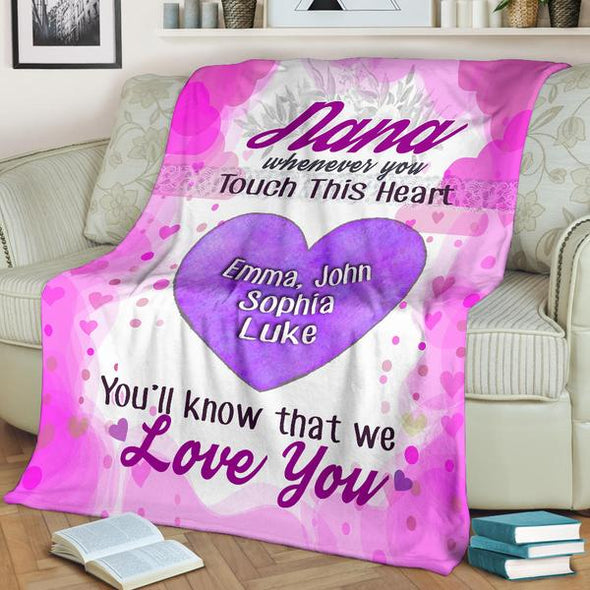 Personalized Blanket ™ Whenever You Touch This Heart