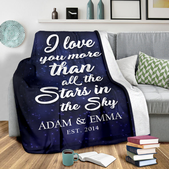 Love You More Couple Personalized Blanket