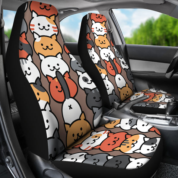 Funny Cat Faces Car Seat Cover
